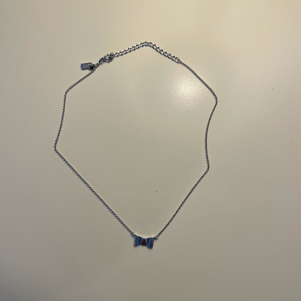 Silver Kate Spade bow necklace
